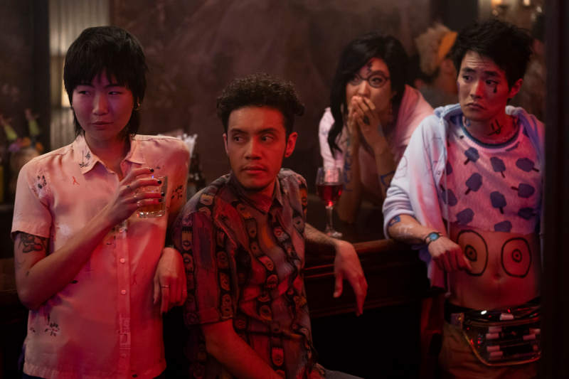 May Hong (left), Josiah Victoria Garcia, Ashley Park, Christopher Larkin